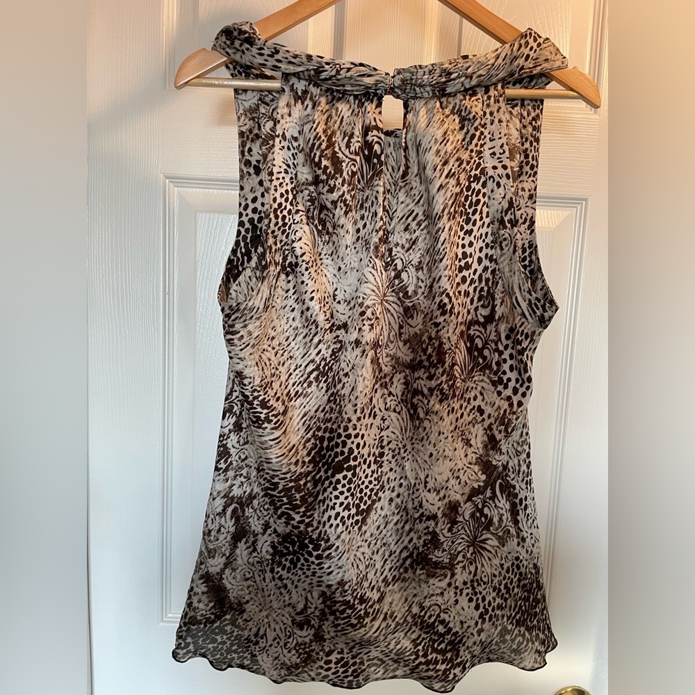 Animal Print Sleeveless Blouse Size XL - Picture 4 of 6